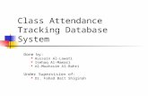 Class Attendance Tracking Database System Done by: Hussain Al-Lawati Isehaq Al-Mamari Al-Muatasim Al-Bahri Under Supervision of: Dr. Fahad Bait Shiginah.