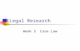 Legal Research Week 3 Case Law. Case Law What it is How to Locate How to Read How to Brief/summarize How to Use case law in legal analysis.