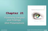 Chapter 21 Presenting Insights and Findings: Oral Presentations McGraw-Hill/Irwin Copyright © 2011 by The McGraw-Hill Companies, Inc. All Rights Reserved.