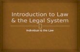 Individual & the Law.  What is Law?   We expect our legal system to achieve many goals:  Protect basic human rights  Promote fairness  Help resolve.