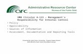 OMB Circular A-123 – Management’s Responsibility for Internal Control Policy Applicability Sources of Information Assessment, Documentation and Reporting.