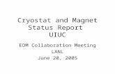 Cryostat and Magnet Status Report UIUC EDM Collaboration Meeting LANL June 20, 2005.