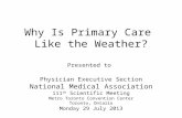 Why Is Primary Care Like the Weather? Presented to Physician Executive Section National Medical Association 111 th Scientific Meeting Metro Toronto Convention.