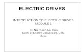 ELECTRIC DRIVES INTRODUCTION TO ELECTRIC DRIVES MODULE 1 Dr. Nik Rumzi Nik Idris Dept. of Energy Conversion, UTM 2013.