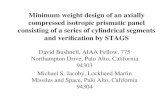 Minimum weight design of an axially compressed isotropic prismatic panel consisting of a series of cylindrical segments and verification by STAGS David.