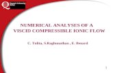 1 NUMERICAL ANALYSES OF A VISCID COMPRESSIBLE IONIC FLOW C. Tulita, S.Raghunathan, E. Benard 1.