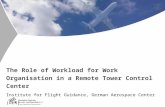 The Role of Workload for Work Organisation in a Remote Tower Control Center Institute for Flight Guidance, German Aerospace Center (DLR) C. Möhlenbrink,