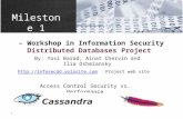 Milestone 1 Workshop in Information Security – Distributed Databases Project Access Control Security vs. Performance By: Yosi Barad, Ainat Chervin and.