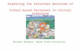 Examining the Volunteer Workload of School-based Personnel in Virtual Schooling Michael Barbour, Wayne State University.