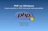 PHP on Windows Improvements in PHP-Microsoft Interoperability PHP World Kongress Munich, Germany November 9, 2010.