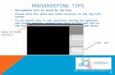 HOUSEKEEPING TIPS Microphones will be muted by the host Please note the audio and video controls in the top left corner If you would like to ask questions.