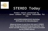 1 STEREO Today Status report presented by Janet Luhmann and Peter Schroeder for the ACE/STEREO/WIND/SOHO Workshop 2010 June 8-10, Kennebunkport (Material.