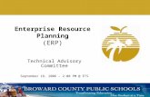 Enterprise Resource Planning (ERP) Technical Advisory Committee September 18, 2006 – 2:00 PM @ ETS.