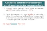 Controlled potential microelectrode techniques—potential sweep methods (1)Potential sweep methods: linear sweep voltammetry (LSV) and cyclic voltametry.