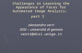 Challenges in Learning the Appearance of Faces for Automated Image Analysis: part I alessandro verri DISI – università di genova verri@disi.unige.it.