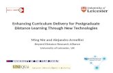 Enhancing Curriculum Delivery for Postgraduate Distance Learning Through New Technologies Ming Nie and Alejandro Armellini Beyond Distance Research Alliance.