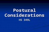 Postural Considerations HS 349L. Level Landmarks Shoulders Shoulders Hips Hips Finger tips Finger tips Inferior angle of scapulae Inferior angle of scapulae.