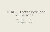 Fluid, Electrolyte and pH Balance Biology 2122 Chapter 26.