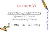 KINETICS of PARTICLES Newton’s 2 nd Law & The Equation of Motion Lecture VI Or.