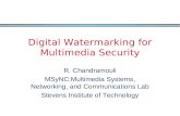 Digital Watermarking for Multimedia Security R. Chandramouli MSyNC:Multimedia Systems, Networking, and Communications Lab Stevens Institute of Technology.