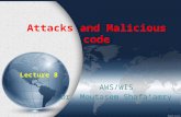 Attacks and Malicious code AWS/WIS Dr. Moutasem Shafa’amry 1 Lecture 8.