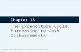 Chapter 13 The Expenditure Cycle: Purchasing to Cash Disbursements Copyright © 2012 Pearson Education, Inc. publishing as Prentice Hall 13-1.