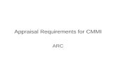Appraisal Requirements for CMMI ARC. Appraisal Requirements for CMMI The Appraisal Requirements for CMMI® (ARC) consists of a set of high-level design.
