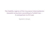 The liability regime of the insurance intermediaries towards consumers according to Turkish law – A comparison to EU Law Samim Unan.