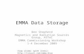 EMMA Data Storage Ben Shepherd Magnetics and Radiation Sources Group, ASTeC EMMA Commissioning Workshop 1-4 December 2009 View slides (with links): .