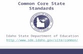 Common Core State Standards Idaho State Department of Education