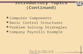 This set of slides is provided by the author of the textbook1 Introductory Topics (Continued) l Computer Components l Basic Control Structures l Problem.