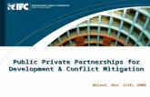 1 Public Private Partnerships for Development & Conflict Mitigation Beirut, Nov. 11th, 2008.
