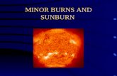 MINOR BURNS AND SUNBURN. Burns Can be caused by thermal, electrical, chemical, or UV radiation exposure More than 80% of burns occur in the home Extent.