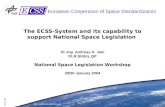 European Cooperation of Space Standardization 01.06.2015 DLR, Institutsbezeichnung: The ECSS-System and its capability to support National Space Legislation.