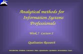 Introduction Introduction. Problem. Literature. Data. Quantitative. Qualitative. Presentation. Cases. Analytical methods for Information Systems Professionals.