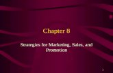 1 Chapter 8 Strategies for Marketing, Sales, and Promotion.