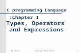 ספטמבר 04Copyright Meir Kalech1 C programming Language Chapter 1: Types, Operators and Expressions.