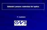 P. Audebert Gdansk Lecture: materials for optics.