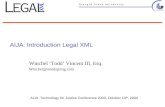 AIJA: Introduction Legal XML Winchel ‘Todd’ Vincent III, Esq. Winchel@mindspring.com AIJA: Technology for Justice Conference 2000, October 10 th, 2000.