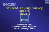 Student Living Survey 2004/5 Wave 5 Presented by: Professor Robert Worcester 26th January 2005.