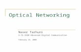 Optical Networking Naser Tarhuni S-72.3320 Advanced Digital Communication February 24, 2006.