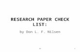 161 RESEARCH PAPER CHECK LIST: by Don L. F. Nilsen.