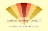 1 Business Statistics - QBM117 Assigning probabilities to events.