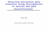 Detecting horizontal gene transfers using discrepancies in species and gene classifications Alix Boc Université du Québec à Montréal.
