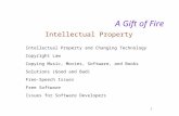 1 A Gift of Fire Intellectual Property Intellectual Property and Changing Technology Copyright Law Copying Music, Movies, Software, and Books Solutions.
