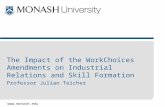Www.monash.edu The Impact of the WorkChoices Amendments on Industrial Relations and Skill Formation Professor Julian Teicher.