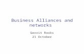 Business Alliances and networks Gerrit Rooks 21 October.