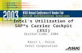 Intel’s Utilization of SAP*s Carrier Cockpit (XSI) Session Code: 4304 Karri L. Paice Intel Corporation.