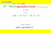 1 K* Photoproduction off the proton at CLAS via Ishaq Hleiqawi OHIO UNIVERSITY NSTAR2005 Oct. 12, 2005.