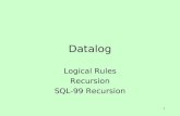 1 Datalog Logical Rules Recursion SQL-99 Recursion.